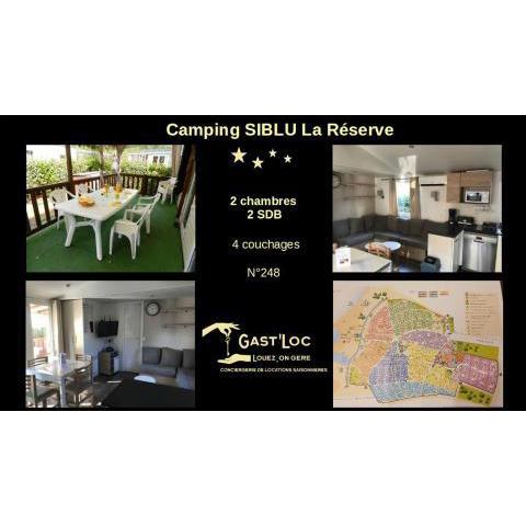 GRAND MOBIL HOME 2CH 248 CAMPING 4* SIBLU LA RESERVE